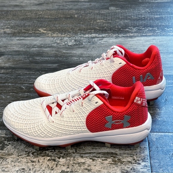 Under Armour UA Glyde 2 MT Metal Softball Cleats White Red Womens Size 9 NEW - Picture 6 of 10